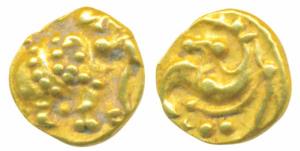 Western Gangas (10th-11th century AD), Gold Gajapati Fanam, .0.38g, obv. caparisoned eleph