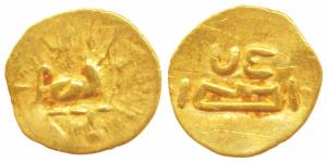 Imperial Gangas of Orissa, Gold Fanam, 0.45g, Uncertain ruler reading Sri Rama, obv. seate