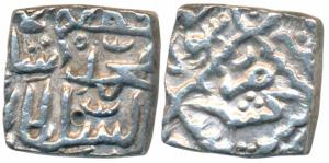 Muhammad Shah (AH 889-943, 1484-1537 AD), Silver Square Sasnu, 6.18g, Kashmir Mint, al sul