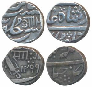 Anand Rao (AH 1215-1235; 1800-1819 AD), Silver Rupee, 11.3g, Petlad Mint, in the name of S