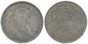 Victoria Empress, Silver ½ Rupee, 1899, Bombay Mint, A / I / B incuse, Inverted ‘B’, (Prid
