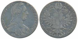 Austria, Maria Theresa, Silver Thaler, 27.92g, 1780, (KM 1866). Restrike, Extremely Fine.