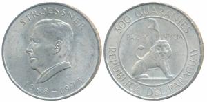 Paraguay, Silver 300 Guaranies, 26.6g, 1973 (KM 29). About Uncirculated.