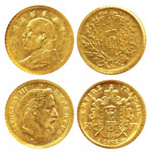 Fantasy item in Gold, Miniature version of coins, France, Napoleon III, Gold 50 Francs, 0.