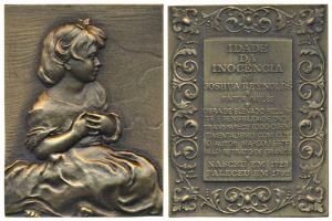 Sir Joshua Reynolds, Bronze, 208g, the famous English painter, obv. his famous painting Th