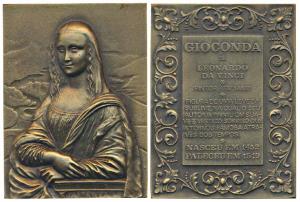 Leonardo da Vinci, Bronze, 208g, the famous Italian painter, obv. his famous painting Mona