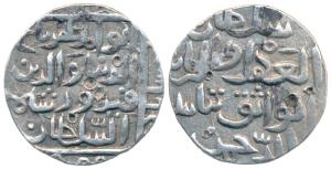 Taj-ud-Din Firuz Shah (AH 800-825; 1397-1422 AD), Silver Tanka, 10.85g, Hadrat Ahsanabad M