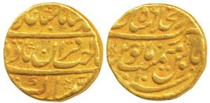 Muhammad Shah (AH 1131-1161; 1719-1748 AD), Gold Mohur, 10.84g, Dar-ul-Khilafat Shahjahana