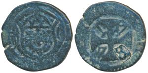 Diu, Maria I and Pedro III (1777-1786 AD), Copper Atia, 1778, obv. crowned arms, rev. date