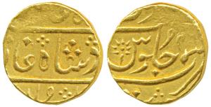 Surat Mint, Gold Mohur, 11.54g, struck at the Bombay Mint, (c. 1801-1802), in the name of 