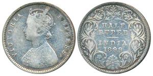 Victoria Empress, Silver ½ Rupee, 1899, Bombay Mint, A / I / B incuse, Inverted ‘B’, (Prid