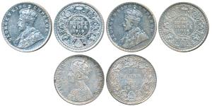 Victoria Empress, Silver Rupee, 1901, Bombay Mint, C5 / I / B incuse; George V, 1918, Bomb
