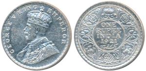 George V, Silver Rupee, 1921, Bombay Mint, (Prid 227). About Uncirculated, Scarce.