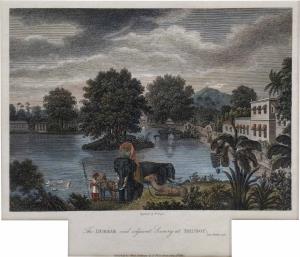 The Durbar and Adjacent Scenery at Dhuboy, James Forbes, 1781. Published in 1812. 23 x 19.