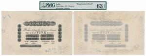 Government of India, Uniface, Rupees 5, Kurrachee (Karachi) or Bombay Circle, 20 January 1