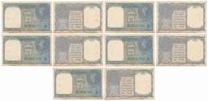 George VI, Rupee 1, 1944, signed C. E. Jones, serial number in green, in order of consecut