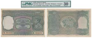 George VI, Rupees 100, 1938, Cawnpore, signed C. D. Deshmukh (J&R 4.7.2C). Graded by PMG 3