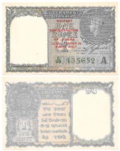 Burma, George VI, Rupee 1, 1947, signed C. E. Jones, red overprint Military Administration
