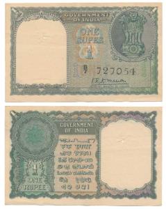 Rupee 1, 1949, signed K.R.K. Menon, (J&R 6.1.1.1). Crisp, Extremely Fine.