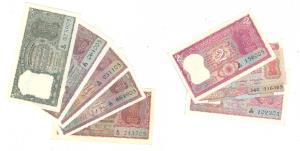 Rupees 2, set of 36 notes with different dates and signatures of all varieties, all ending