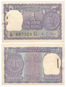 Rupee 1 Bundle, 1974, signed M. G. Kaul, inset G (J&R 6.1.6.4D). Uncirculated. (100)