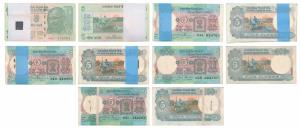 Rupees 5 (5) Bundles, signed R. N. Malhotra, S. Venkitaraman (2), C. Rangarajan, D. Subbar