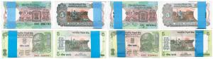 Rupees 5 Bundles (4), signed S. Venkitaraman, R. N. Malhotra and Bimal Jalan (2). Uncircul