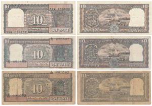 Rupees 10, signed S. Venkitaraman, Manmohan Singh and R. N. Malhotra, Error, serial number