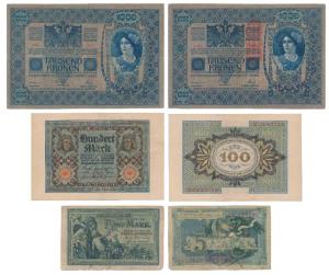 Germany, Imperial Treasury Notes, 5 Mark, Berlin, 1904; 100 Mark, 1920; Austria, 1000 Kron