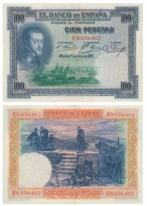 Spain, Cien (100) Pesetas, 1925, Madrid. Very Fine+, Scarce.
