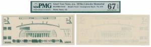United States of America, $1, USA Test Note by Giori, Lincoln Memorial, with the front bla