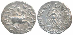 Indo-Greeks, Antimachus II (c. 174-165 BC), Silver Drachma, 2.35g, obv. king on horseback 