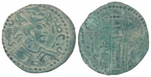 Hephthalite (White Huns), Napki Malik, Billon Drachm, 4g, Kabul, obv. crowned bust of the 