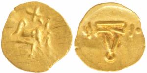 Imperial Gangas of Orissa (c. 13th century), Gold Fanam, 0.46g, Uncertain ruler reading Sr