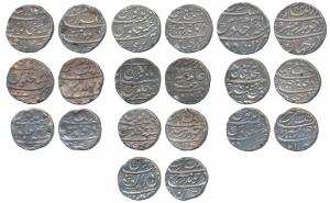 Aurangzeb, Silver Rupee (10), Bareli Mint, AH 1118/50, complete mint name at bottom, (KM 3