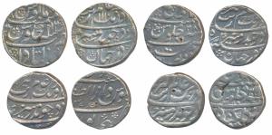 Aurangzeb, Silver Rupees (4), Dar al-Zafar Bijapur Mint, AH 1105/37 (KM 300.23); Surat min