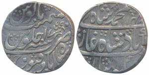 Muhammad Shah, Silver Rupee, 11.2g, Shahbad Qanauj Mint, AH 1147/17, a big flower symbol j