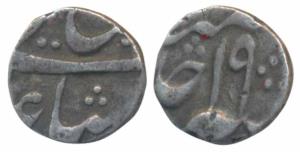 Murshidabad Mint, Silver 1/8 Rupee, 1.3g, in the name of Shah Alam II, RY 19 (KM 81.3, Pri
