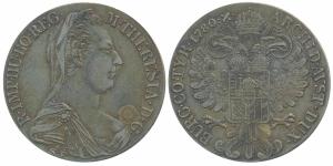 Austria, Maria Theresa, Silver Thaler, 27.92g, 1780, (KM 1866). Restrike, About Extremely 