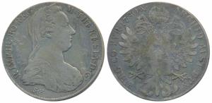 Austria, Maria Theresa, Silver Thaler, 27.92g, 1780, (KM 1866). Restrike, Very Fine+.