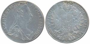 Austria, Maria Theresa, Silver Thaler, 27.92g, 1780, (KM 1866). Restrike, Ex-mount, Very F