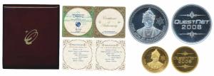 Basaveshwara Medallion (2), Gold 6g & Silver 31.1g, obv. Basaveshwara private issue by Gol