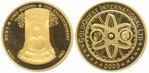 Gold Medallion, 10g, 2550th anniversary of Lord Buddha’s Mahaparinirvana or the ultimate s