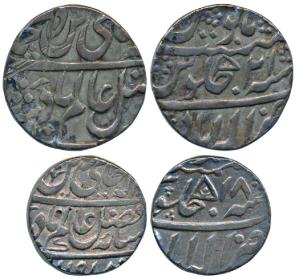 Allahabad Mint, Silver Rupee (2), 11.18g, in the name of Shah Alam II, AH 1191/18 & RY 21,