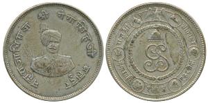 Ganga Singh (VS 1944-1999, 1887-1942 AD), Silver Rupee, 12.89g, obv. portrait of the ruler