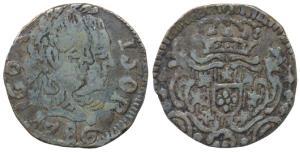 Goa, Maria I & Pedro III (1777-1786 AD), Silver ½ Pardao / 150 Reis, 2.74g, 1786, obv. con
