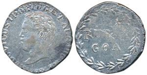 Goa, Luiz I (1861-1889 AD), Silver Rupia, 10.96g, rev. value within sprays (KM 282). Very 