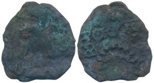 Kaushambi city state (c. 2nd century BC), Copper, 4.44g, obv. an elephant standing left on