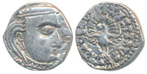 Guptas, Skandagupta, Silver Drachma, 2.37g, Madhyadesha type, obv. bust of the ruler to ri