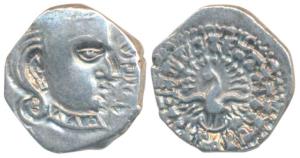 Guptas, Skandagupta, Silver Drachma, 2.4g, Madhyadesha type, obv. bust of the ruler to rig